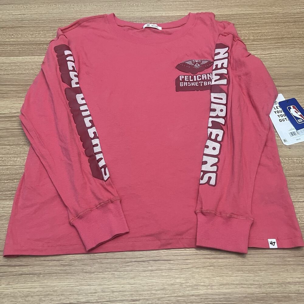 New Orleans Pelicans women’s long sleeve t-shirt, Medium, Red, VTG style, New